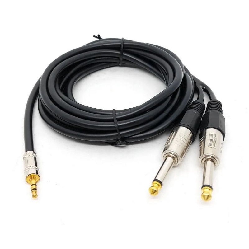 Cabo P2 Estéreo X 2 P10 Mono Blindado 100% Promoção 3 Mts