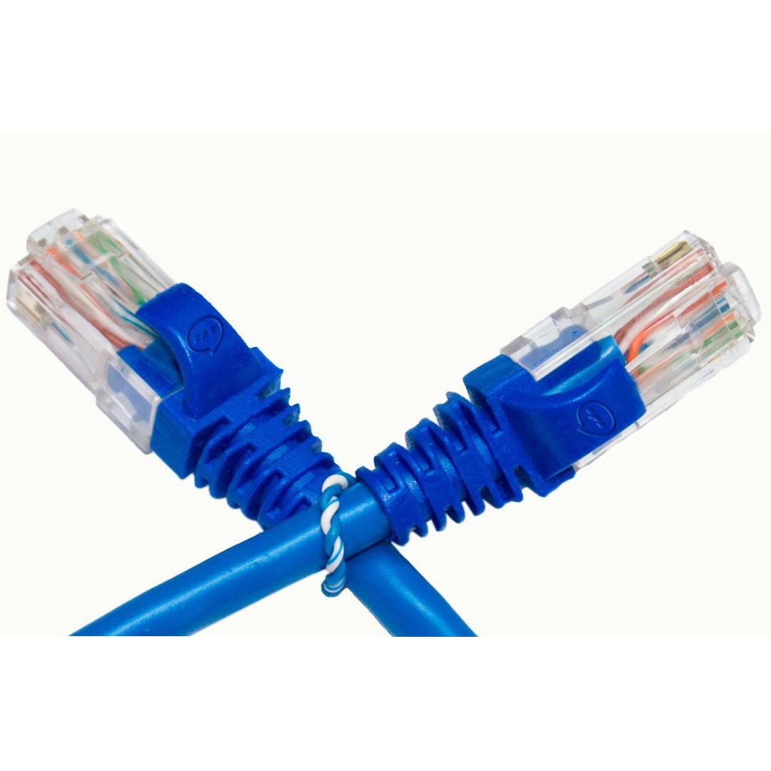Cabo Rede Cat5E Azul 30 Cm Internet Net Lan Utp Montado