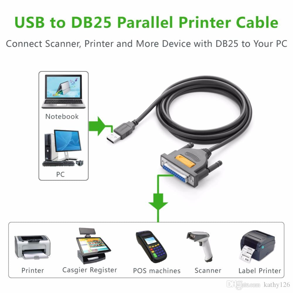 Cabo Usb Paralelo Db25 Femea Não Centronics