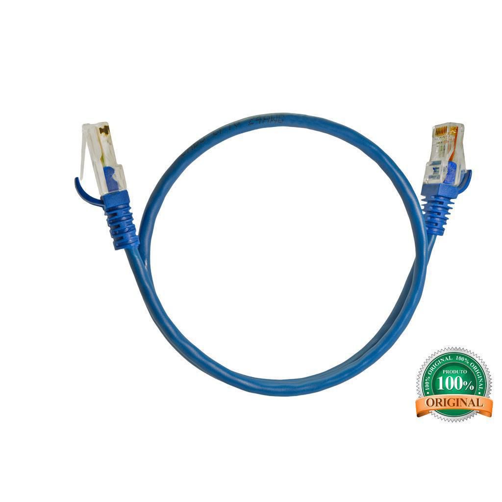 Cabo Rede Cat5E Azul 30 Cm Internet Net Lan Utp Montado