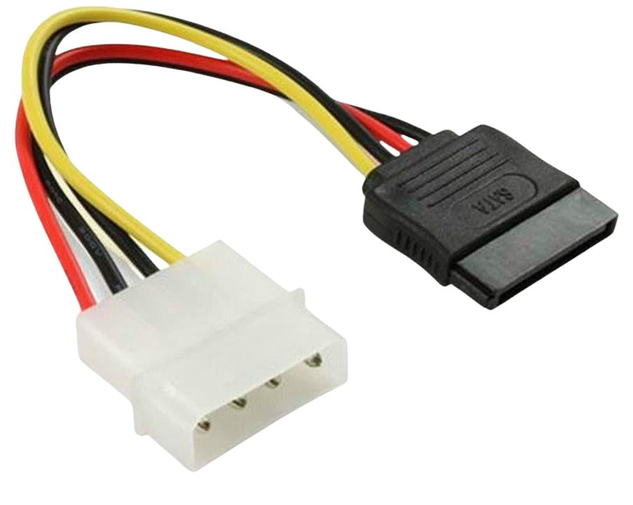Cabo De Força Sata 15 Pinos Para Fonte Atx Molex 10Cm