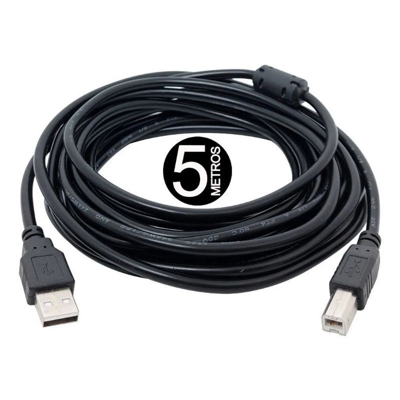 Cabo Usb Impressora 5 Metros A M X B M Versão 2.0