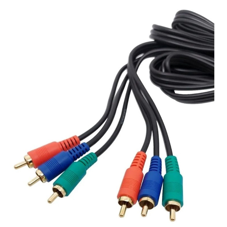 Cabo Rca Video 3+3 Componentes Dourada Sem Perdas 2 Metros