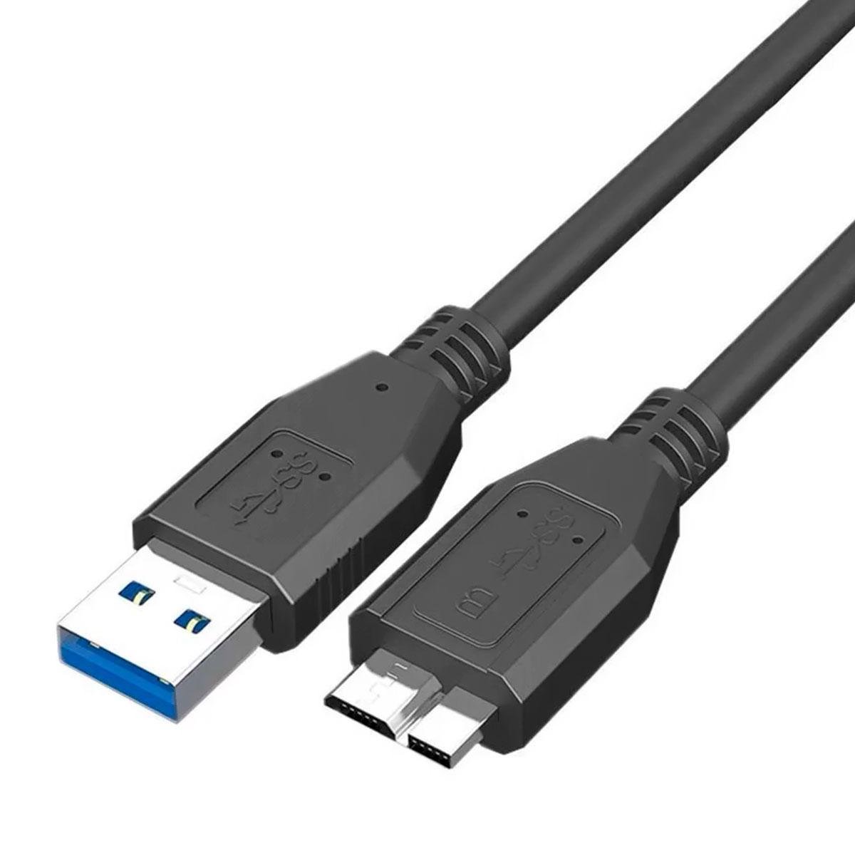 Cabo Micro Usb 3.0 5Gbps Para Hd Externo 1 Metro