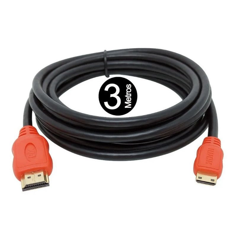 Cabo Mini Hdmi P Hdmi Flexivel 1080p Câmera Filmadora 3mts