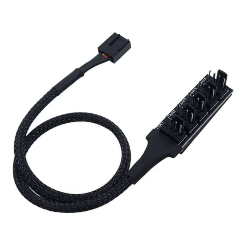 Cabo Multi Fan Para 5 Coolers 3 E 4 Pinos Pwm Adaptador Hub S