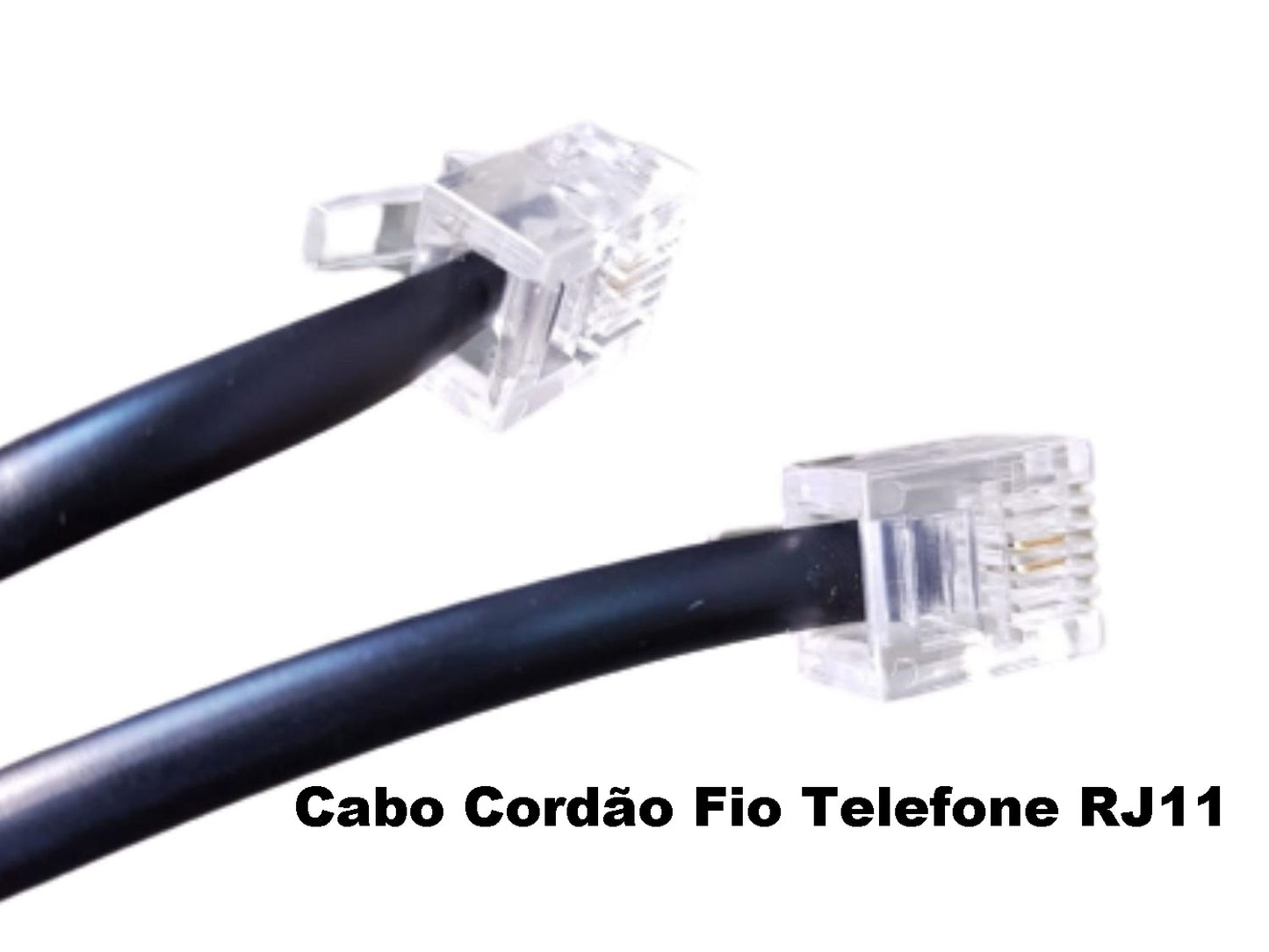 Cabo Cordão Fio Telefone Rj11 3,5 Metros Pronto Uso Conector