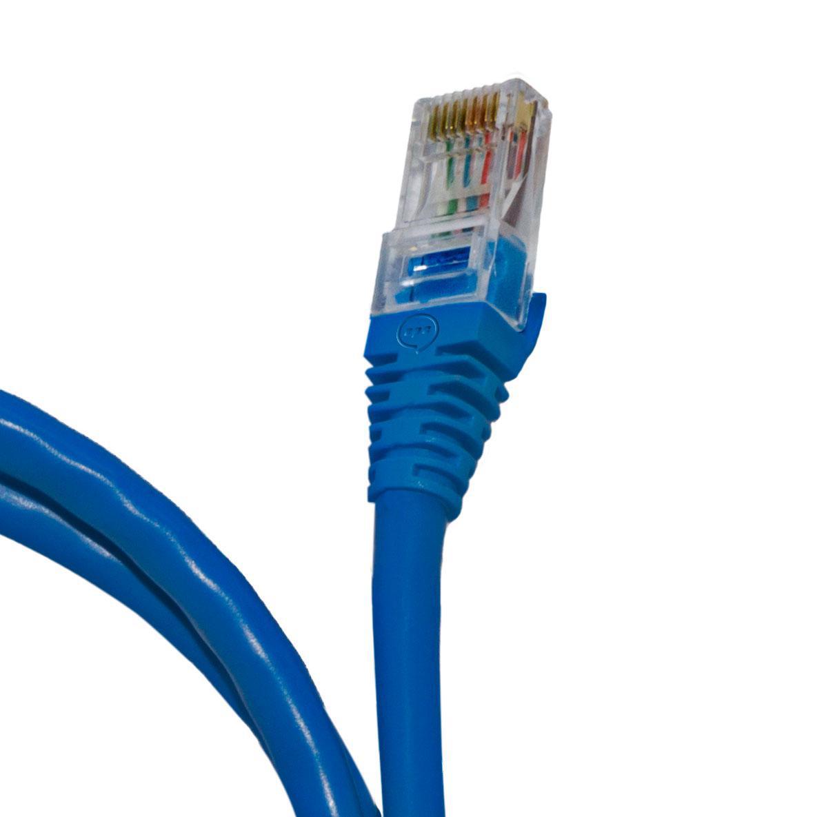 Cabo Rede Cat5E Azul 30 Cm Internet Net Lan Utp Montado