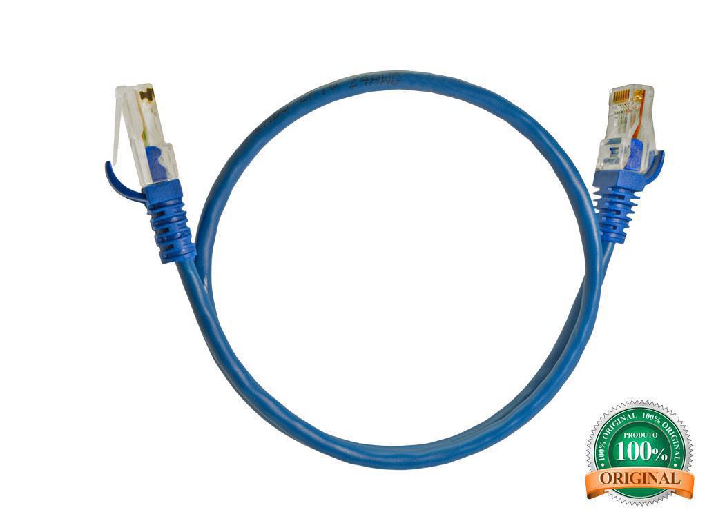 Cabo Rede Cat5E Azul 30 Cm Internet Net Lan Utp Montado
