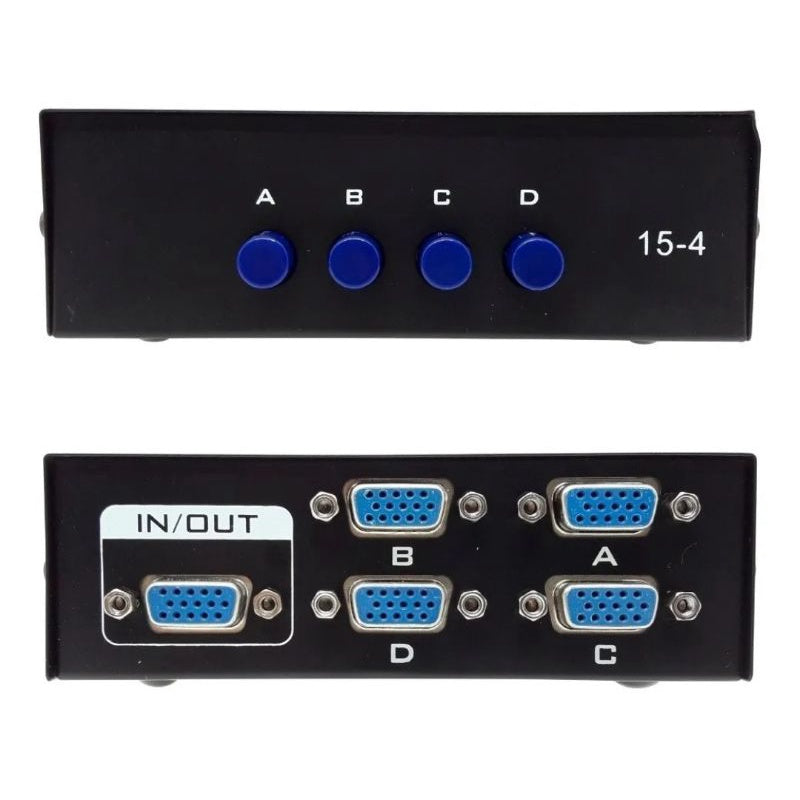 Seletor Chaveador Switch Vga 1x4 Ou 4x1 Monitor (15-4)