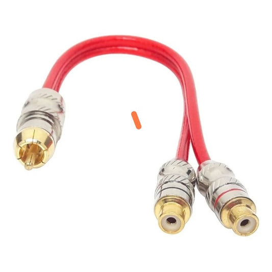 Cabo Y 2 Rca Fêmea 1 Rca Macho 25 Cm Som Automotivo