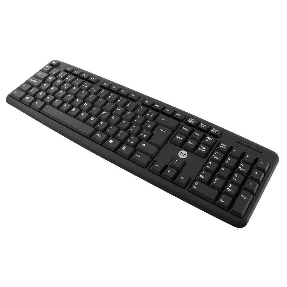 Teclado Usb 2.0 Com Fio Preto Desktop Notebook Automação