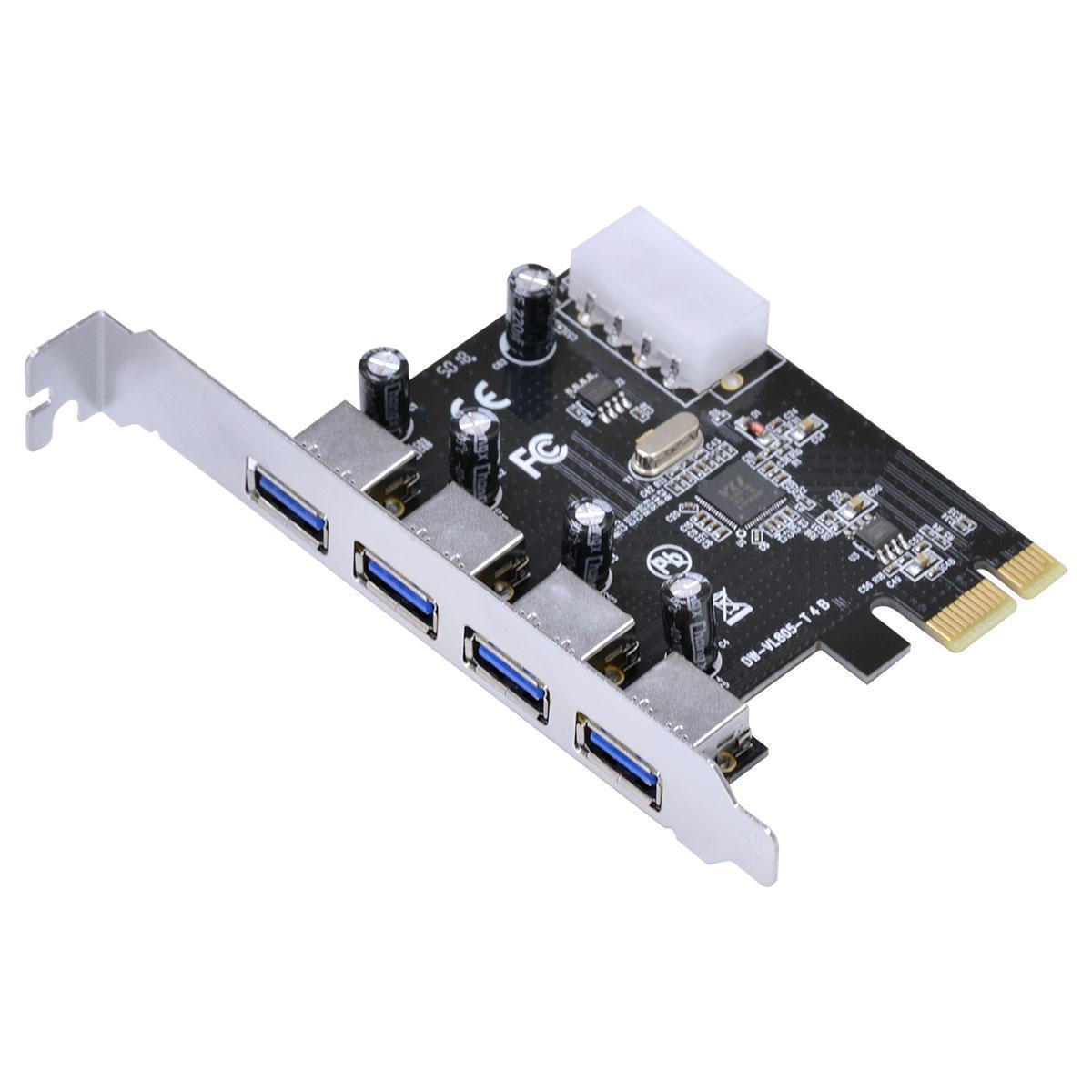 Placa Usb Com 4 Usb 3.0 Pci Express Pci-E X1 - Pu30-4