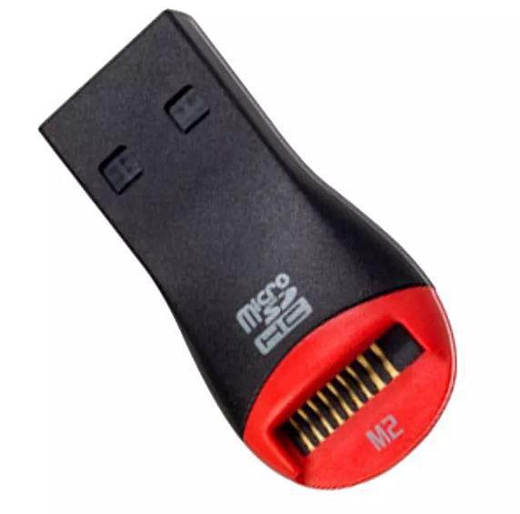 Adaptador Mini Multi Leitor Cartão Memoria Sd Card Usb 2 Un