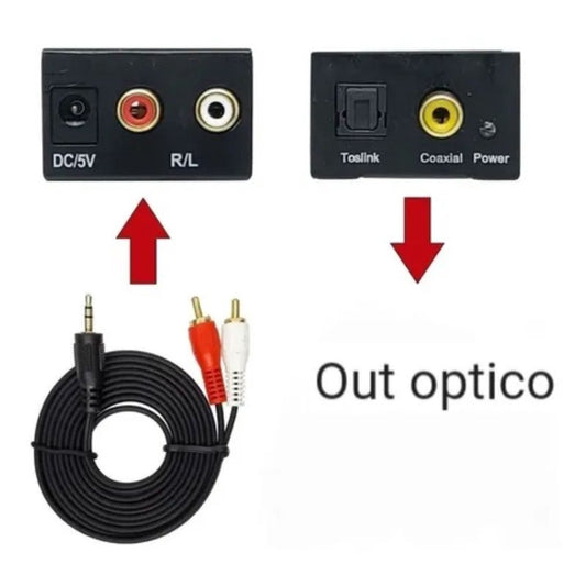 Adaptador De Som P2 De Pc Para Sair Em Home/soundbar Óptico