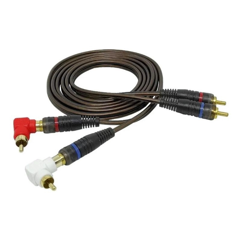 Cabo 2+2 Rca 1.80 Mts Áudio Profissional 4mm Em 90 Graus