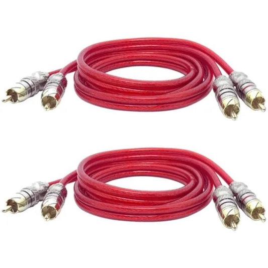 2 Cabos Rca 1 Mt Blindado P/ Som Profissional Nylon Isolado