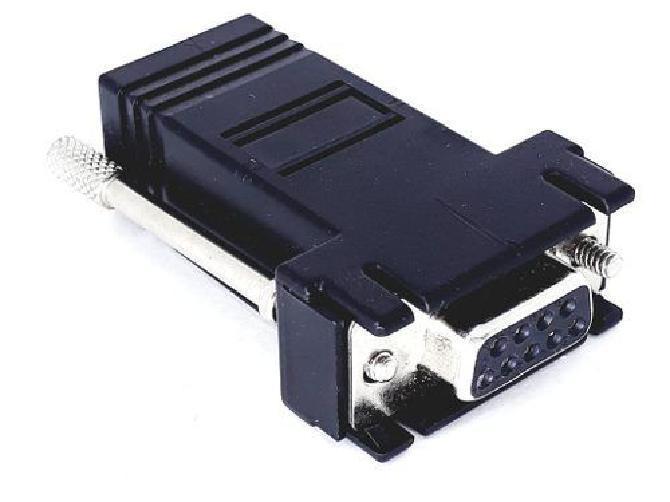 Adaptador Rj45 Db9 Fêmea Preto Sk1225 5 Peças