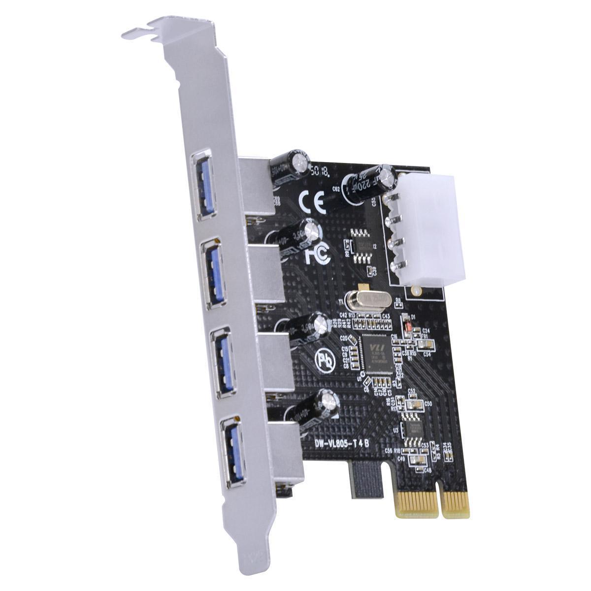 Placa Usb Com 4 Usb 3.0 Pci Express Pci-E X1 - Pu30-4