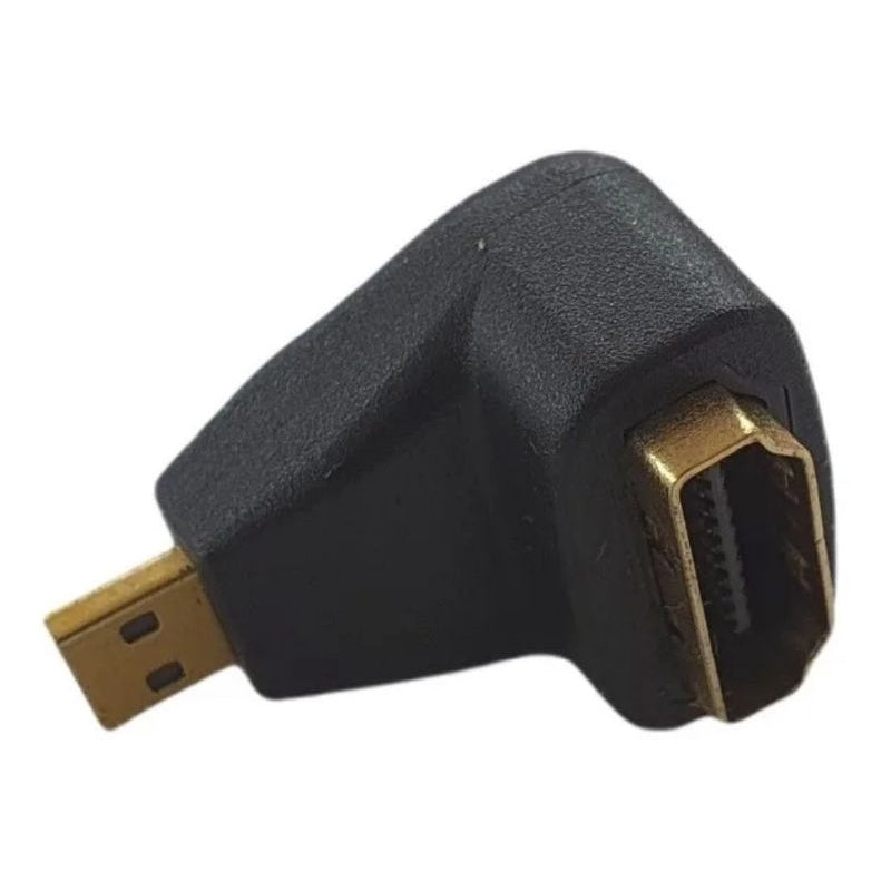 Adaptador Hdmi Fêmea Para Micro Hdmi Macho L 90 Grau