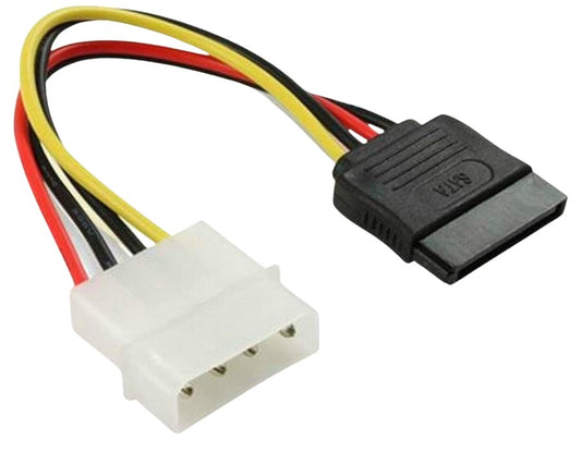 Cabo De Força Sata 15 Pinos Para Fonte Atx Molex 10Cm