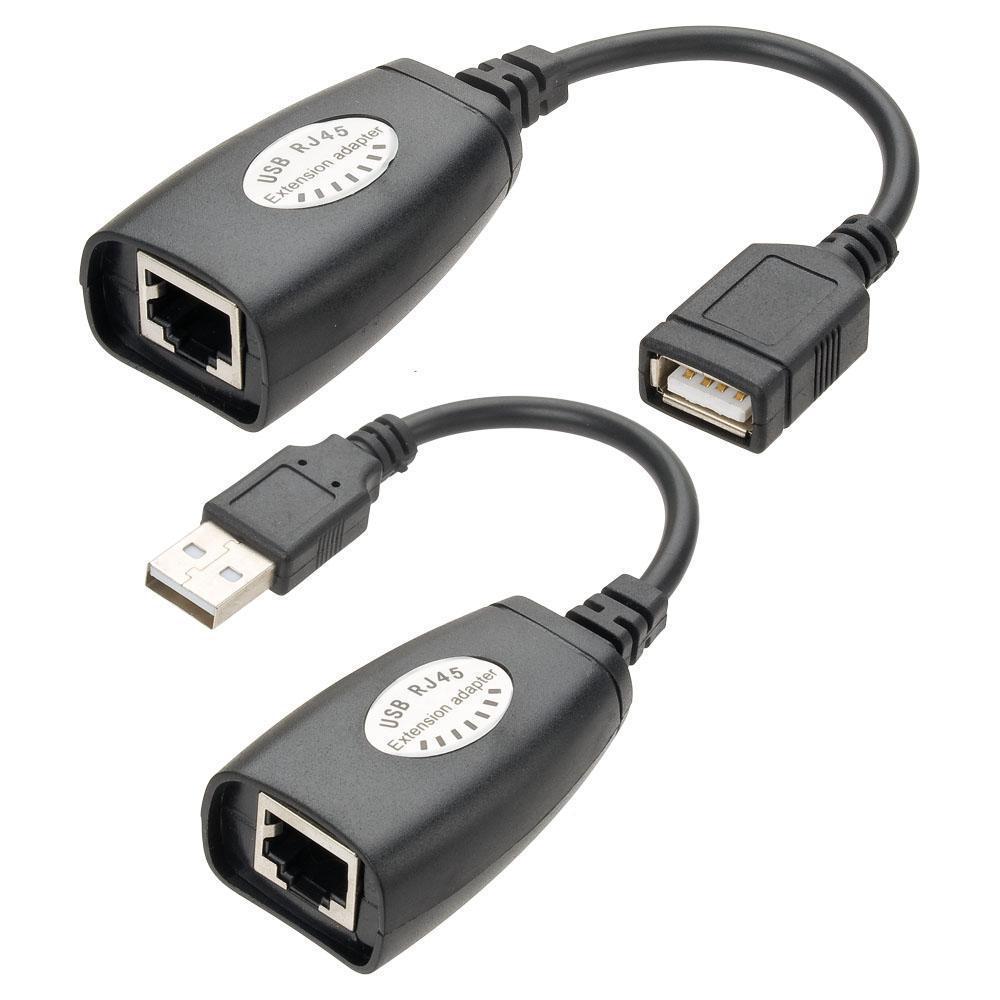 Adaptador Conversor Extensor Usb Via Cabo Rede Rj45 Até 45M