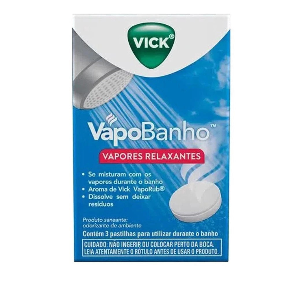 Vick Vapobanho 3 Pastilhas Vapores De Banho Spa Relaxante