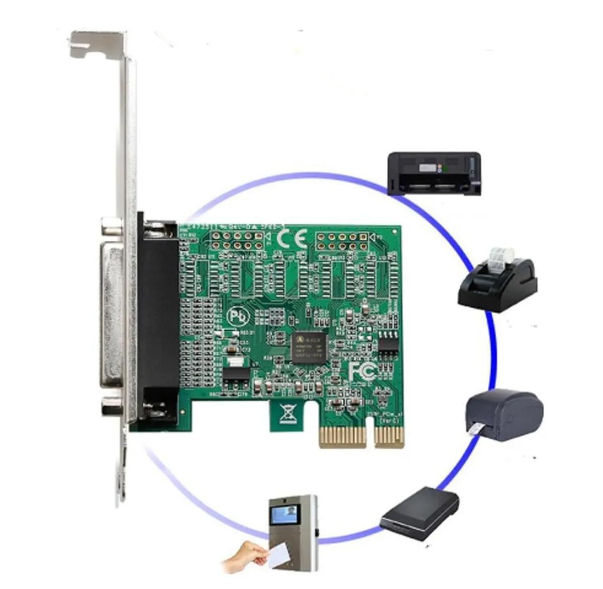 Placa De Expansão De Porta Paralela Pci-E Pci Express