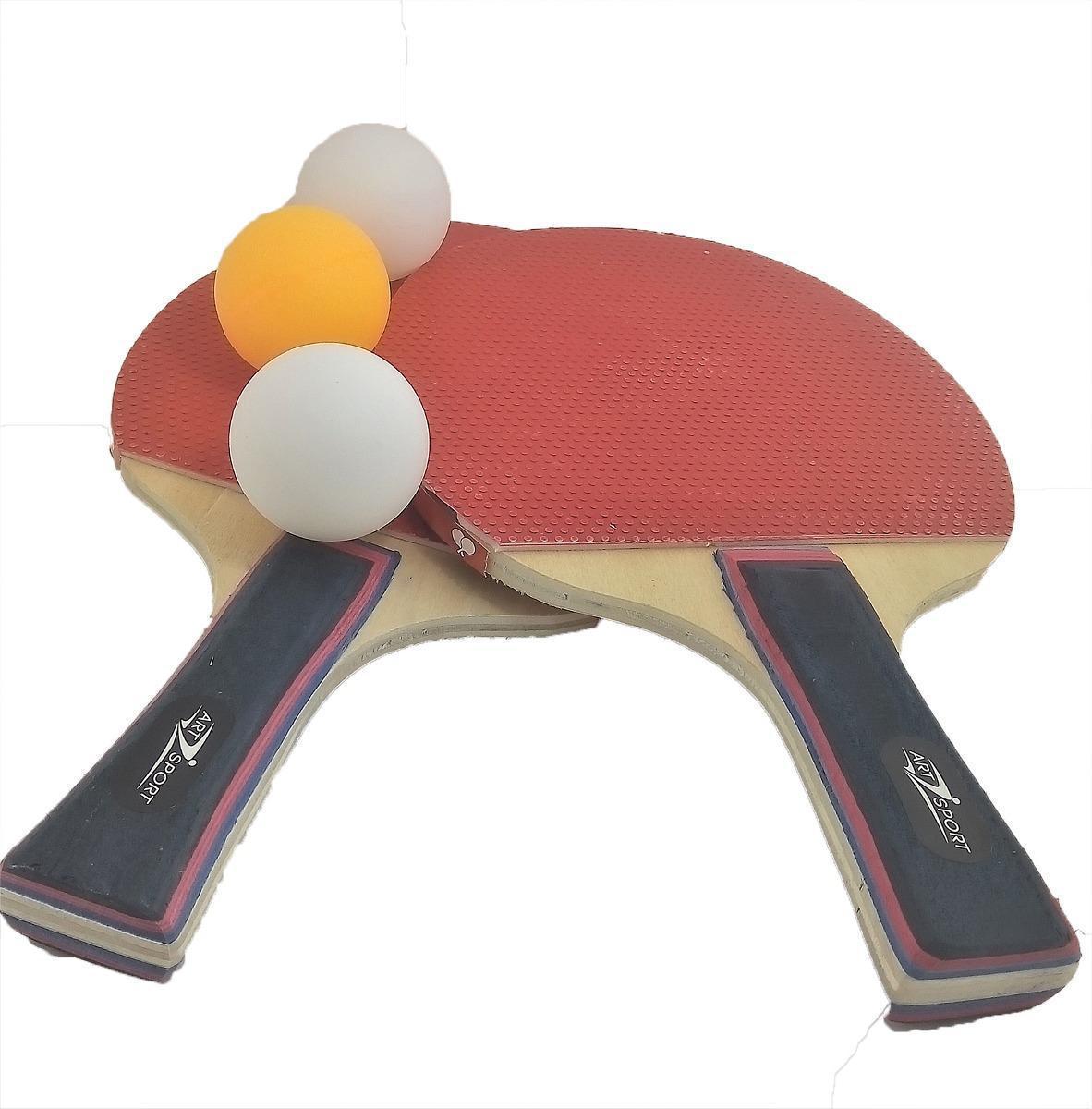 Raquete Ping Pong Tenis Mesa Cabo Anatômico Madeira Borracha