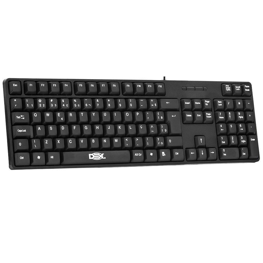 Teclado Ps2 Preto Standard Padrão Abnt Ii Português