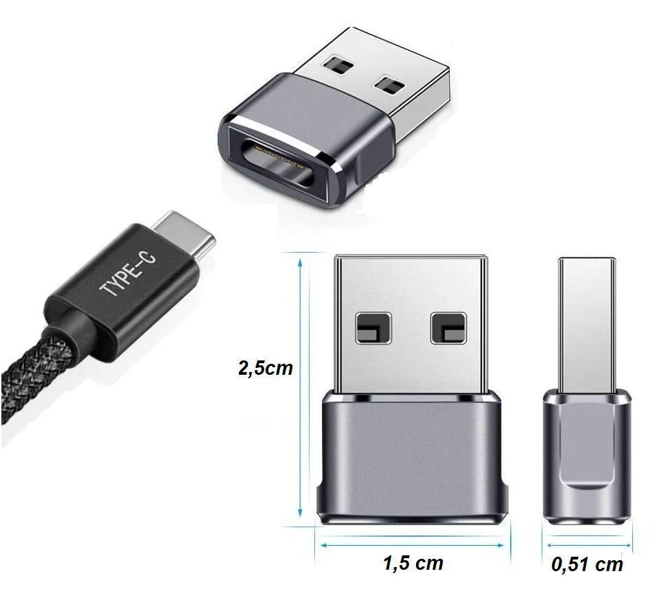 Adaptador Usb Tipo C Fêmea Para Usb 2.0 Macho