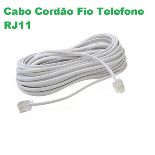 Cabo Cordão Fio Telefone Rj11 Com 2,5 Metros Pronto Uso