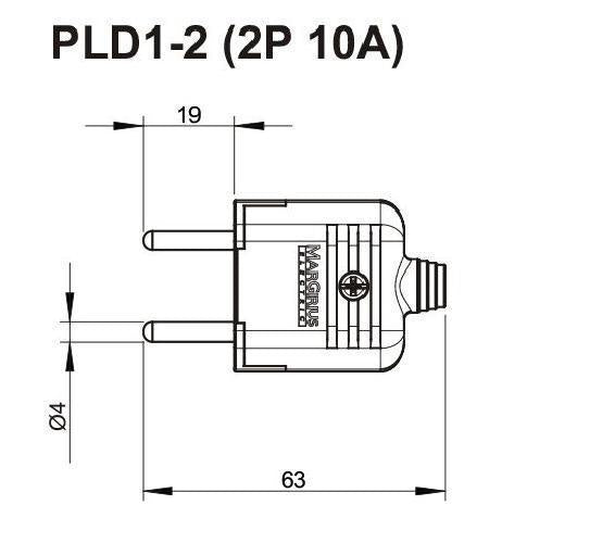 Pino Plug Macho 2P 10A - Cinza - Pld1-2 (2P 10A) - Margirius