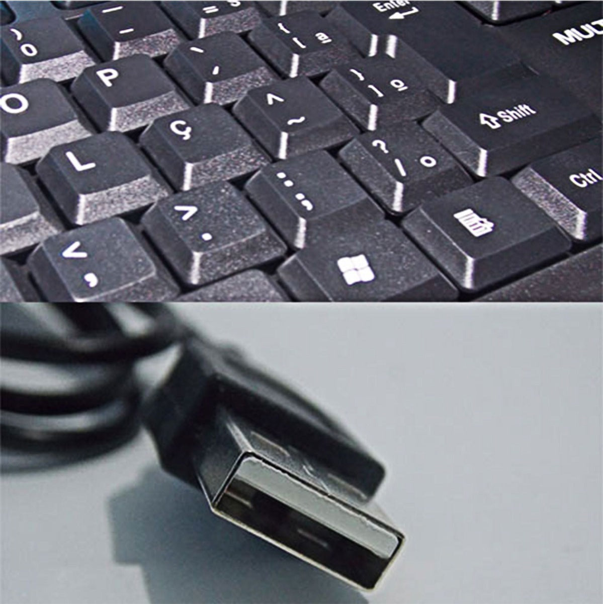 Teclado Usb 2.0 Com Fio Preto Desktop Notebook Automação