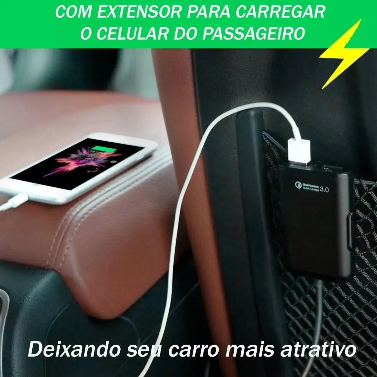 2 Carregador Extensivo Automotivo Veicular 4Usb Turbo