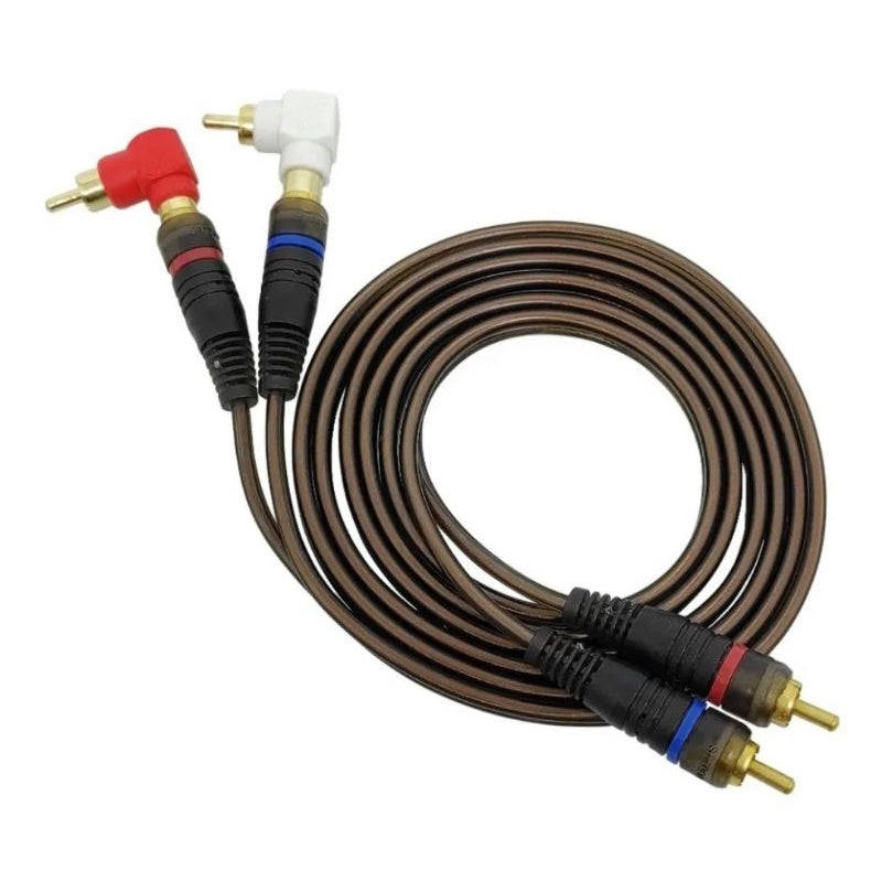 Cabo 2+2 Rca 1.80 Mts Áudio Profissional 4mm Em 90 Graus