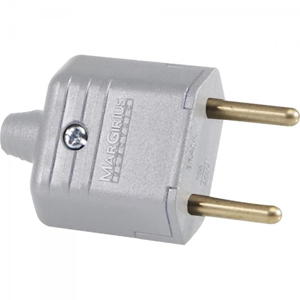 Pino Plug Macho 2P 10A - Cinza - Pld1-2 (2P 10A) - Margirius