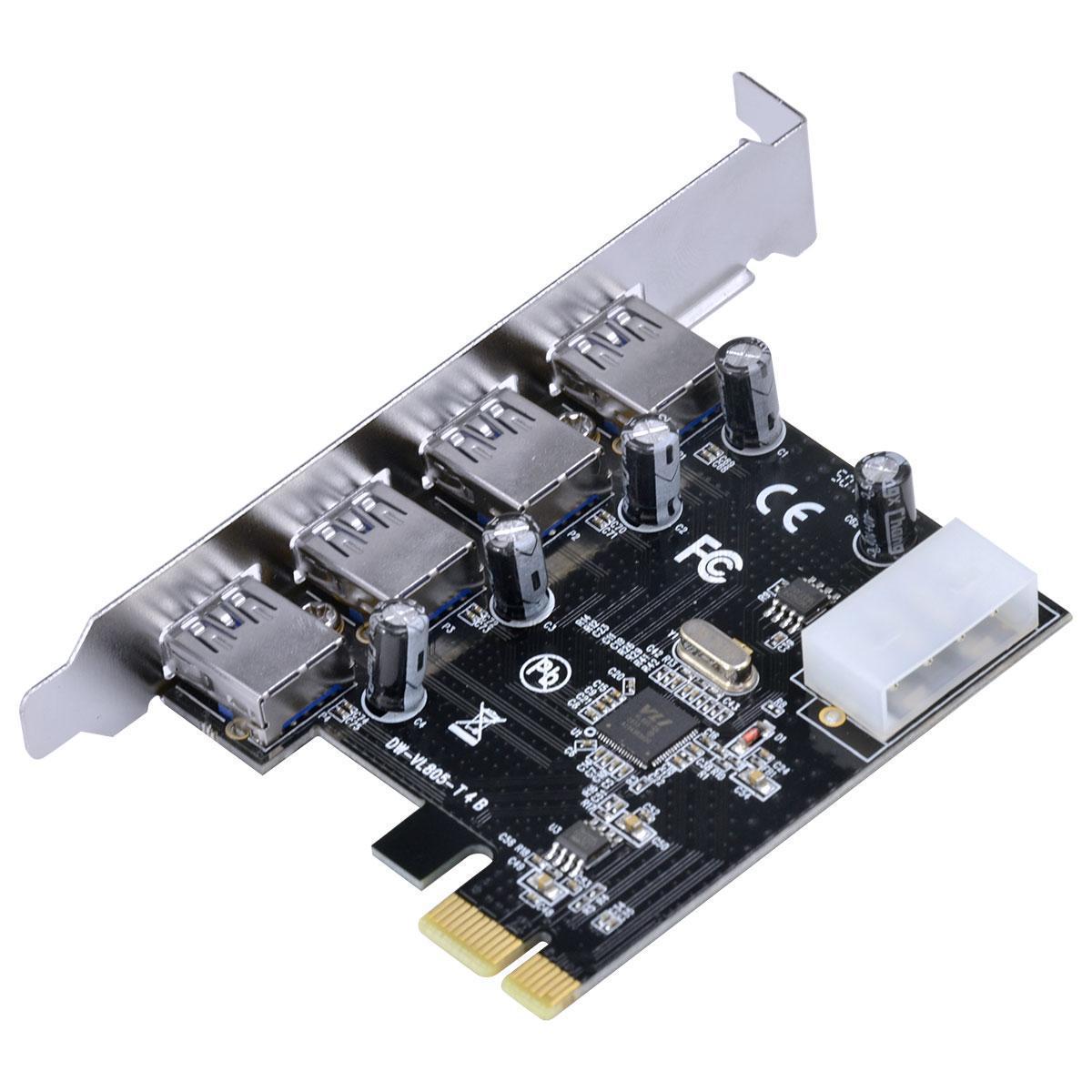 Placa Usb Com 4 Usb 3.0 Pci Express Pci-E X1 - Pu30-4