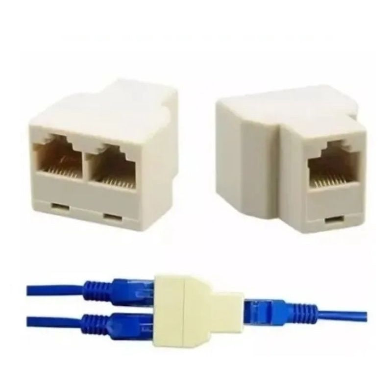 Adaptador Splitter Divisor Duplicador Extensão Rj-45   5-pçs