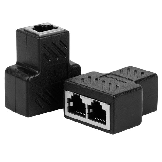 Adaptador Divisor Rj45 Conector Divisor Soquete - Preto