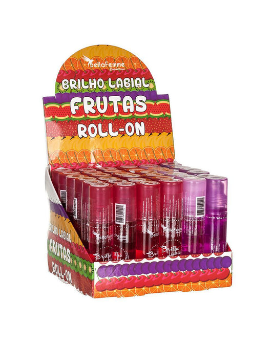 Brilho Labial Frutas Roll-on - Bella Femme - Cx 36 Unidades