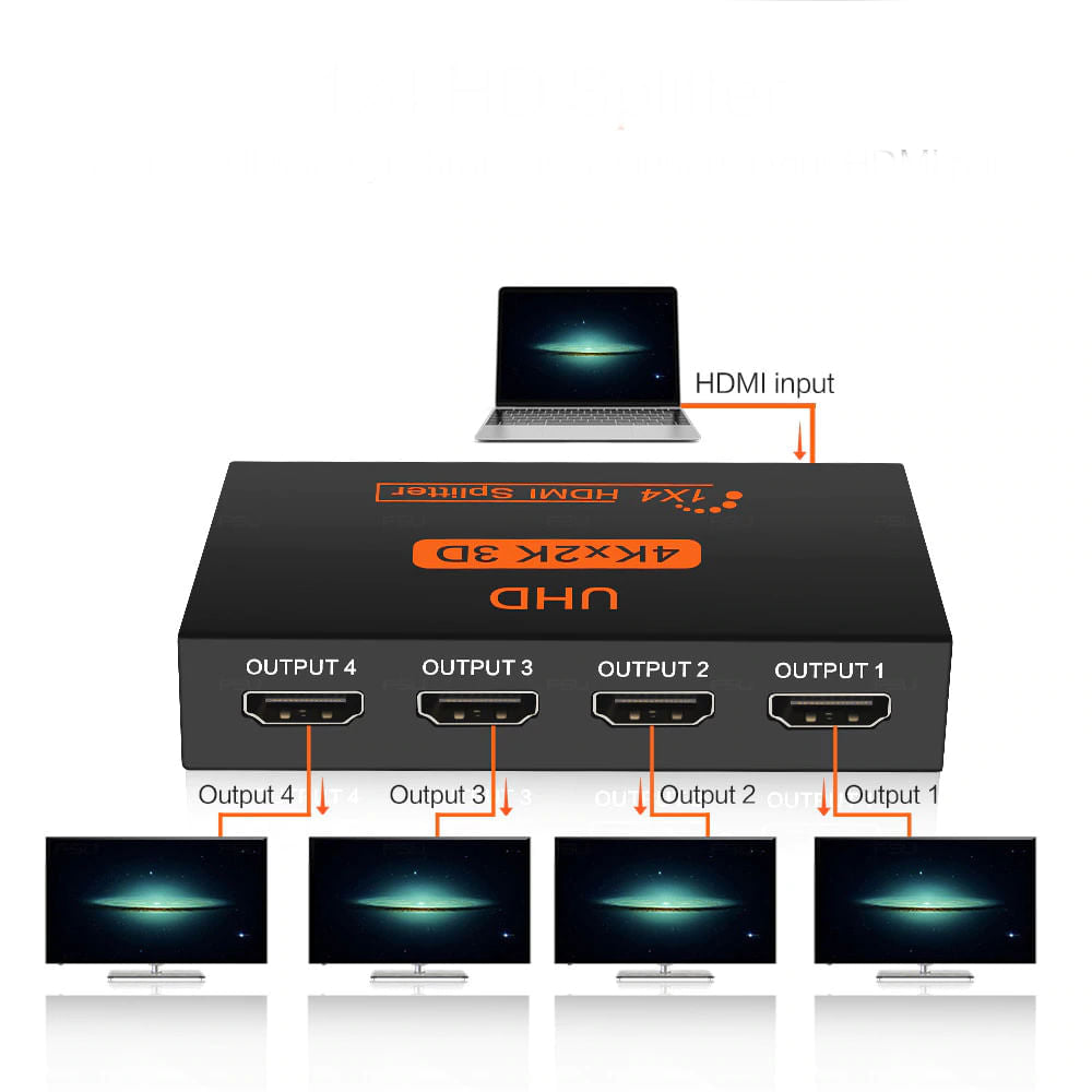 Splitter 4 Saidas Divisor Sinal Hdmi 1X4 4K 2K 3840 X 2160