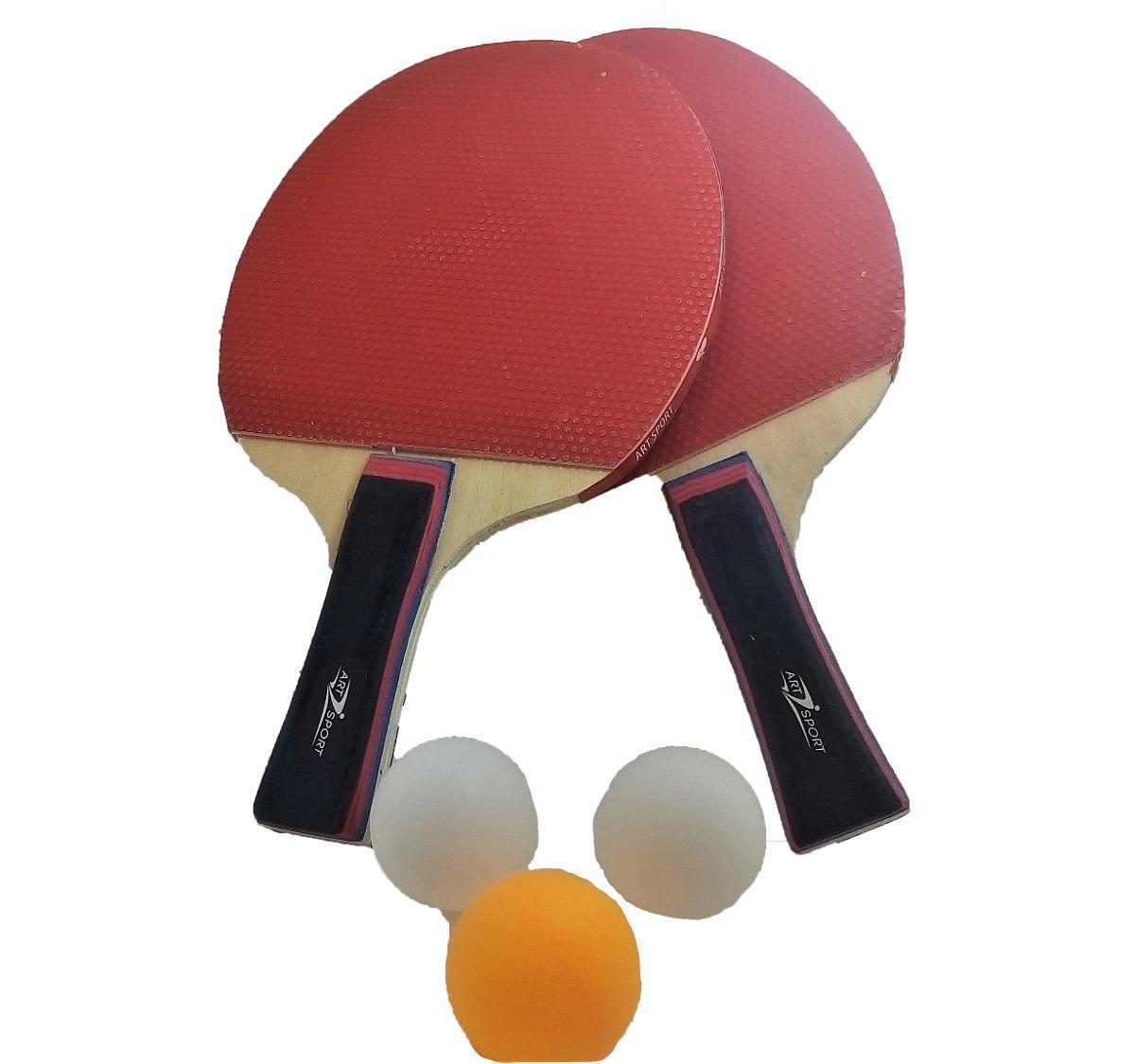 Raquete Ping Pong Tenis Mesa Cabo Anatômico Madeira Borracha