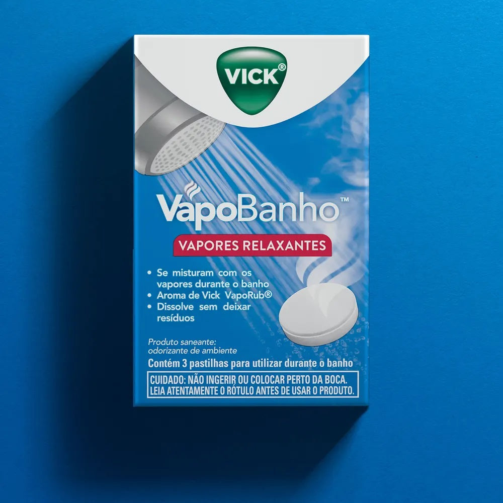 Vick Vapobanho 3 Pastilhas Vapores De Banho Spa Relaxante