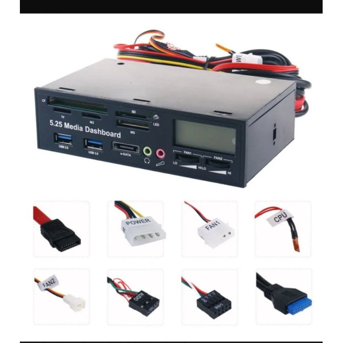 Painel De Mídia 5.25 Usb 3.0 E-sata All-in-1 Pc