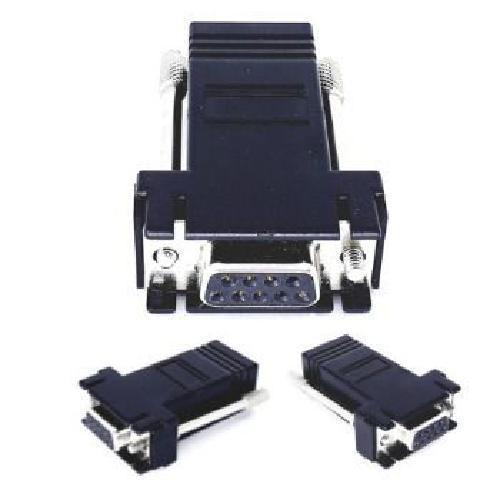 Adaptador Rj45 Db9 Fêmea Preto Sk1225 5 Peças