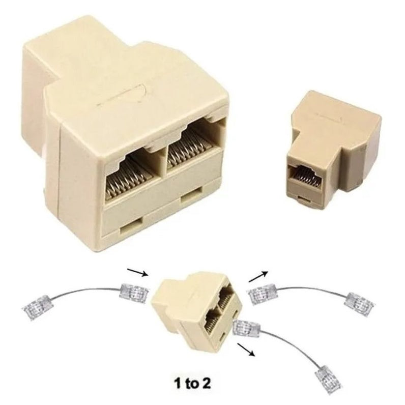 Adaptador Splitter Divisor Duplicador Extensão Rj-45   5-pçs