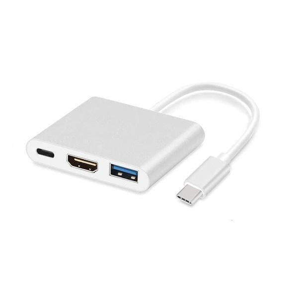 Adaptador Type-C Para Usb 3.0/Hdmi/Type-C Hc-03 Dex