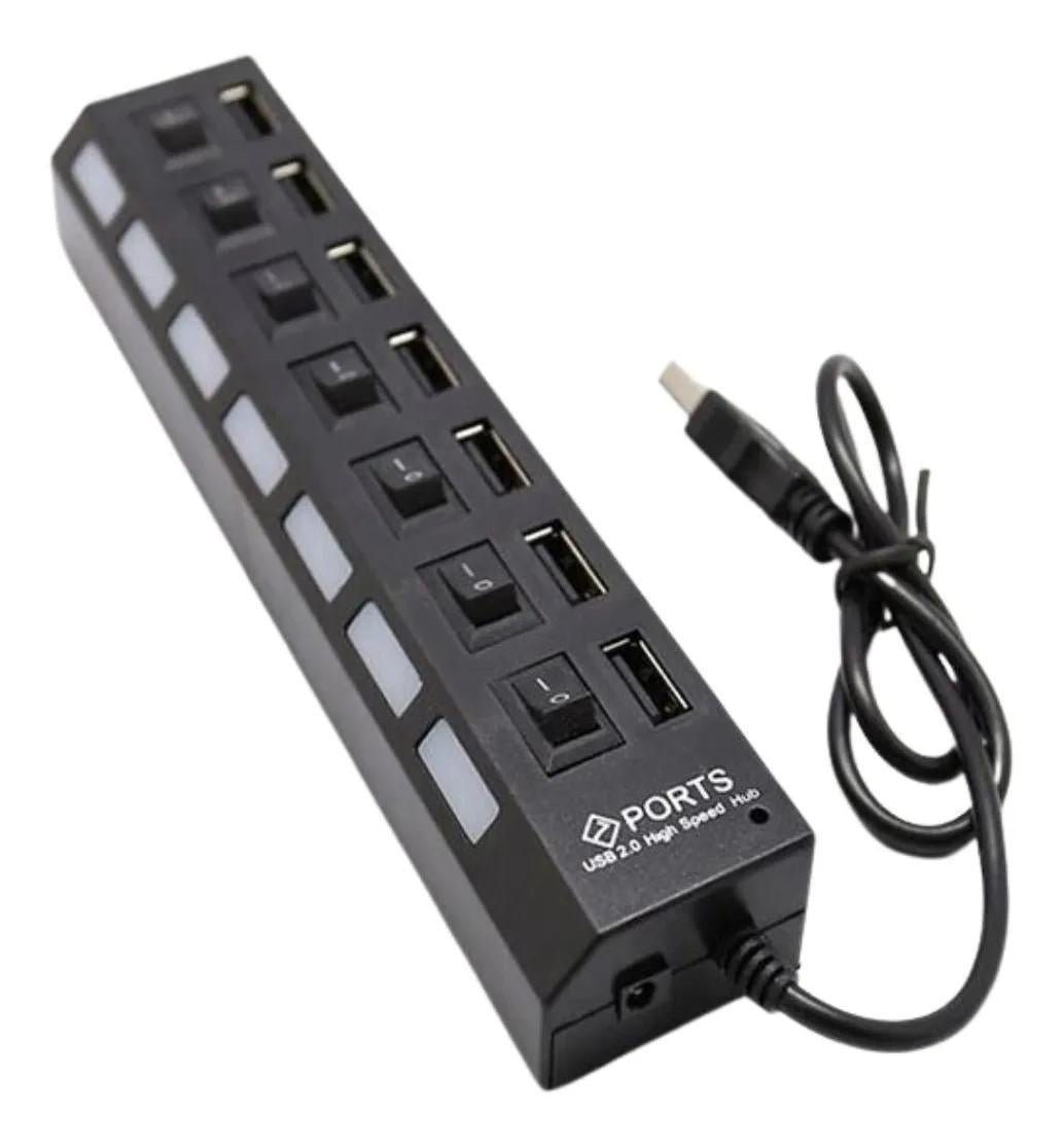 Regua Usb 2.0 Hub 7 Portas Hi-Speed 500Gb